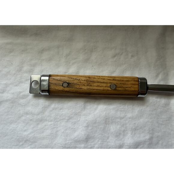 Vintage Foley Chrome Plates Wooden Handle Cooking Spatula Made In USA - Picture 3 of 4